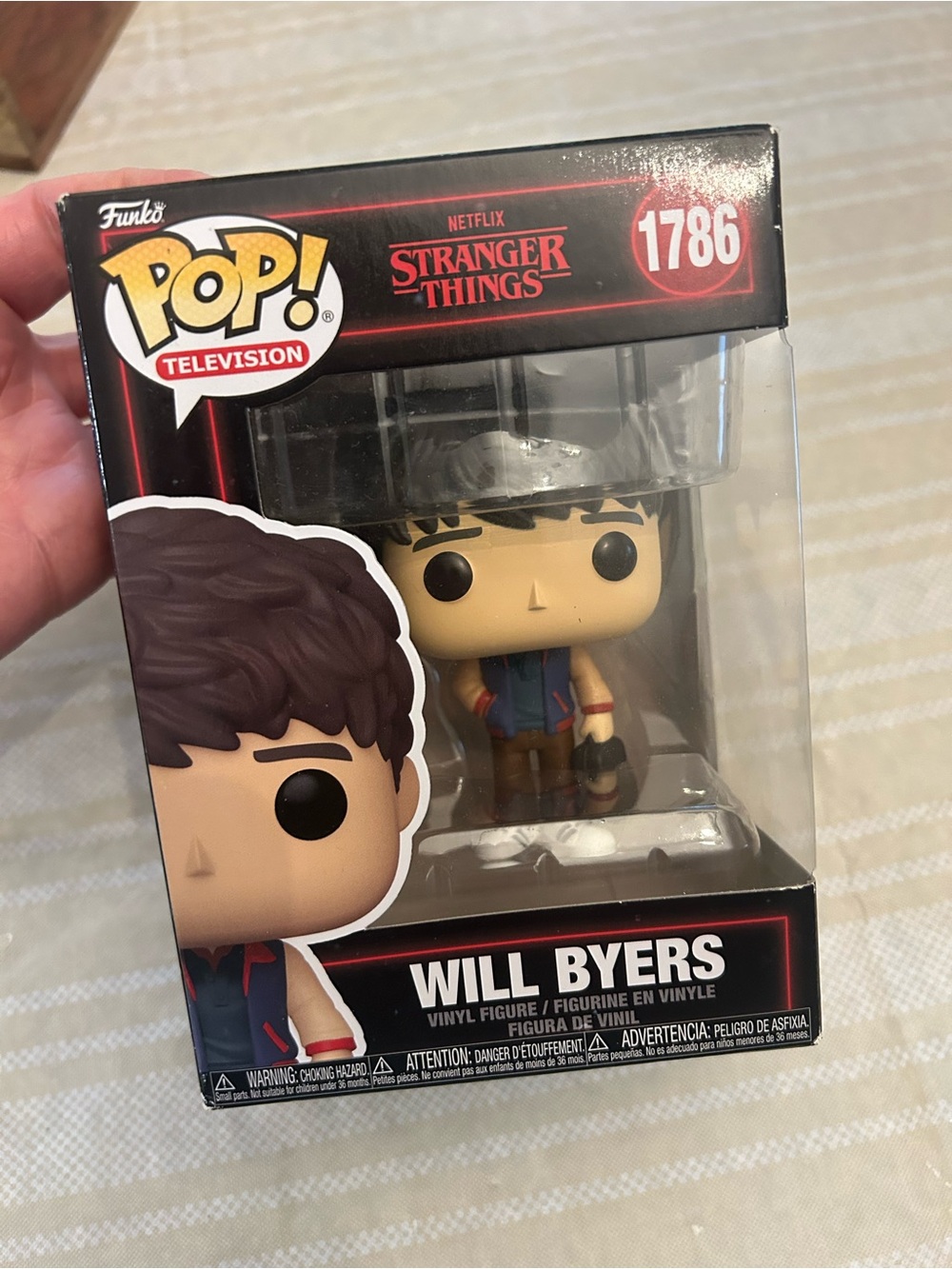 Funko Will Byers Pop! Figure - Brown Hair, Blue Vest, Red Accents